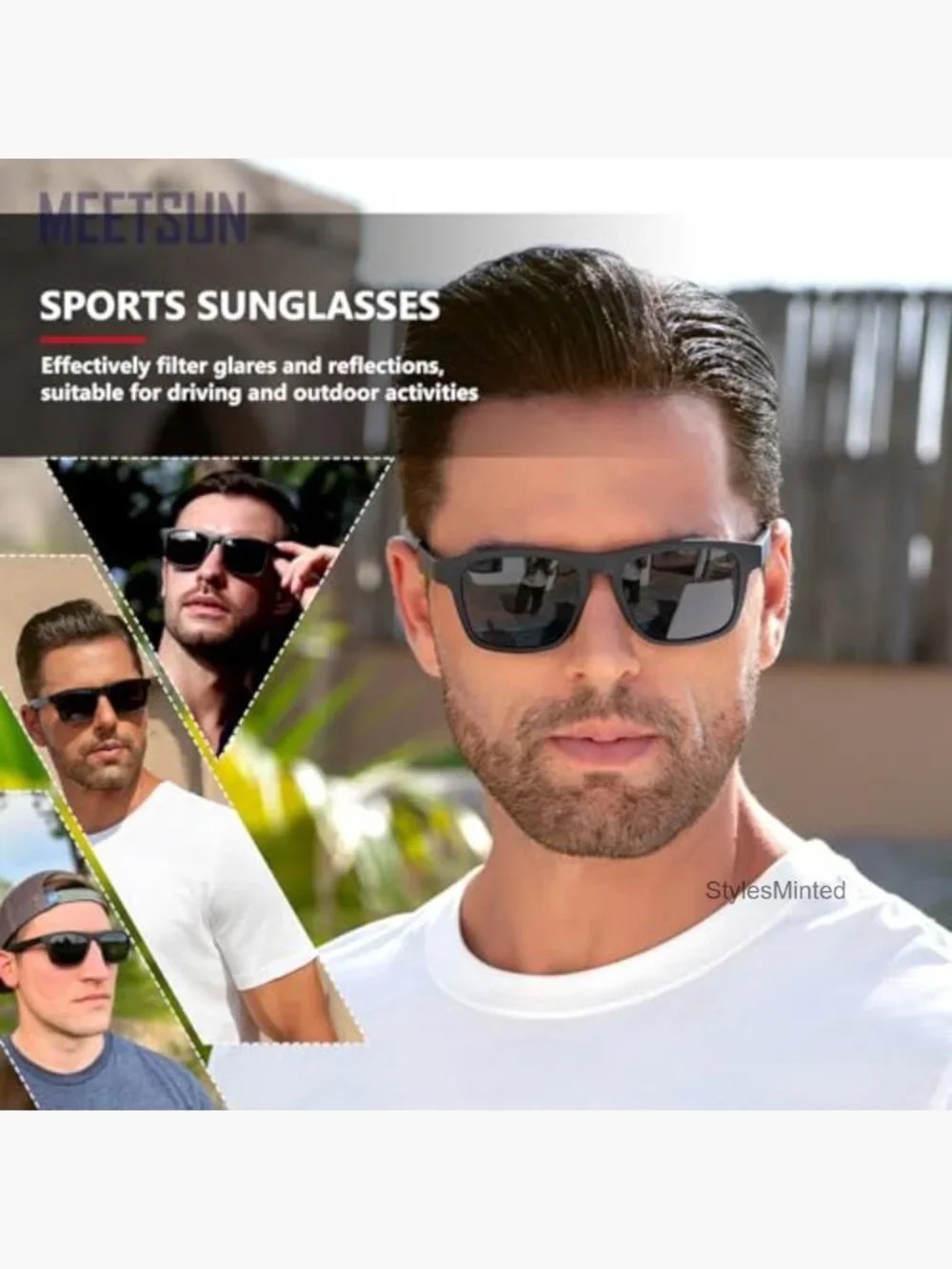 Polarized Sunglasses UV Protection Square Frame Sport Fishing Driving Eyewear